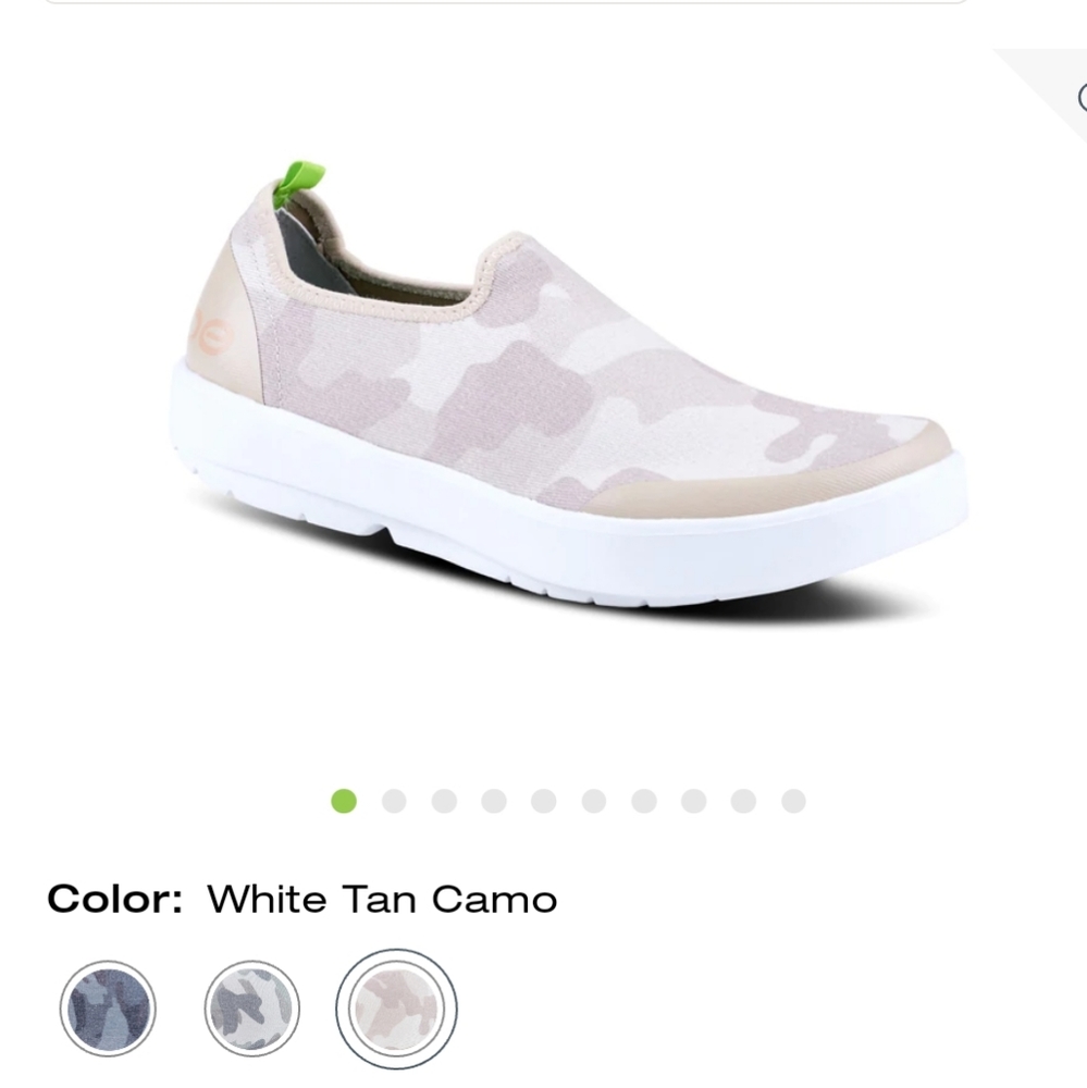 Oofos women's oomg eezee white tan camo